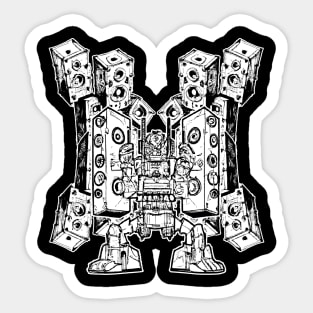 Mech Robot Teknival Soundsystem Sticker